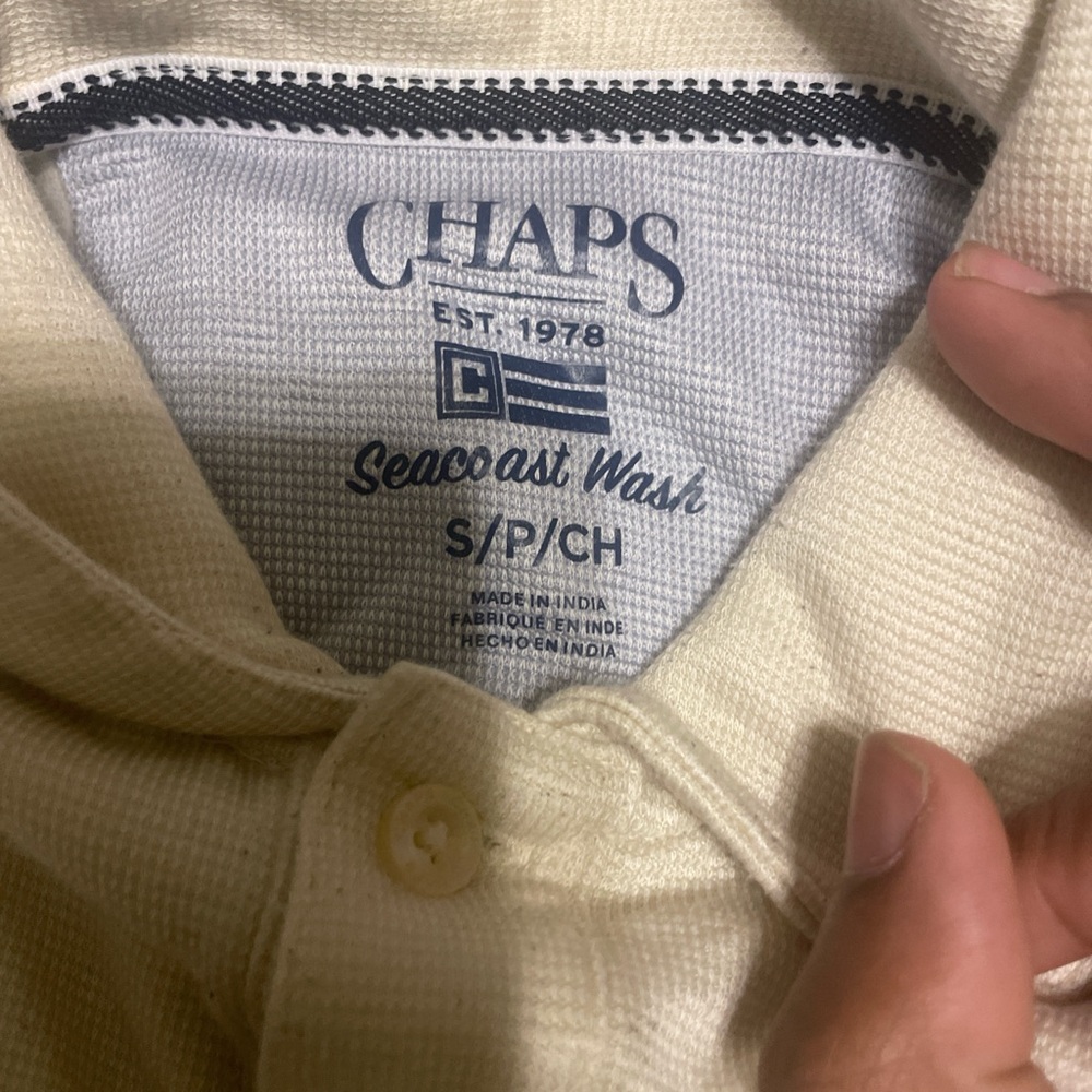 Chaps Off-White Textured Shirt